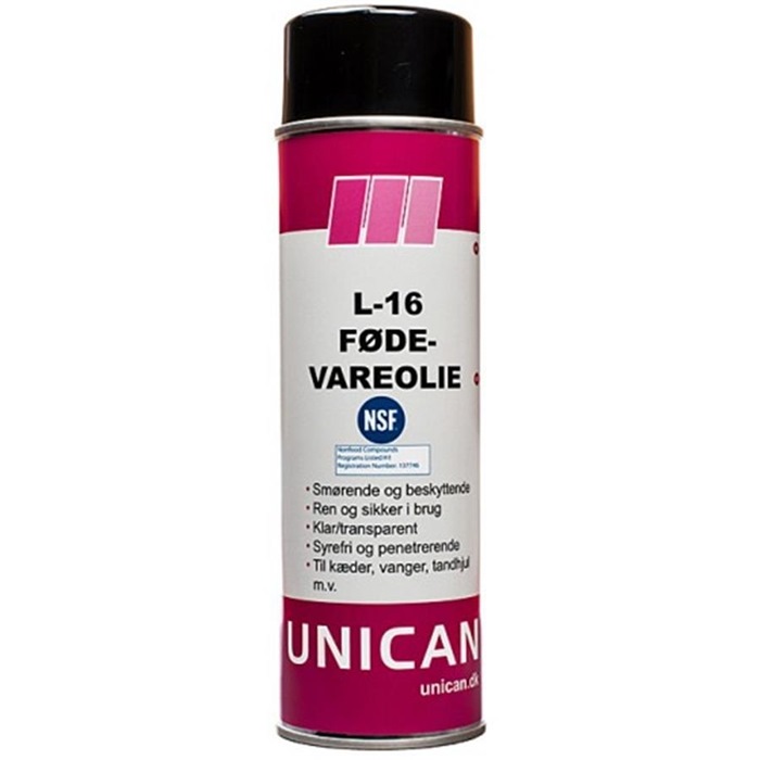 UNICAN L-16 kæde/allround olie fødevaregodkendt 500ml spray (NSF)